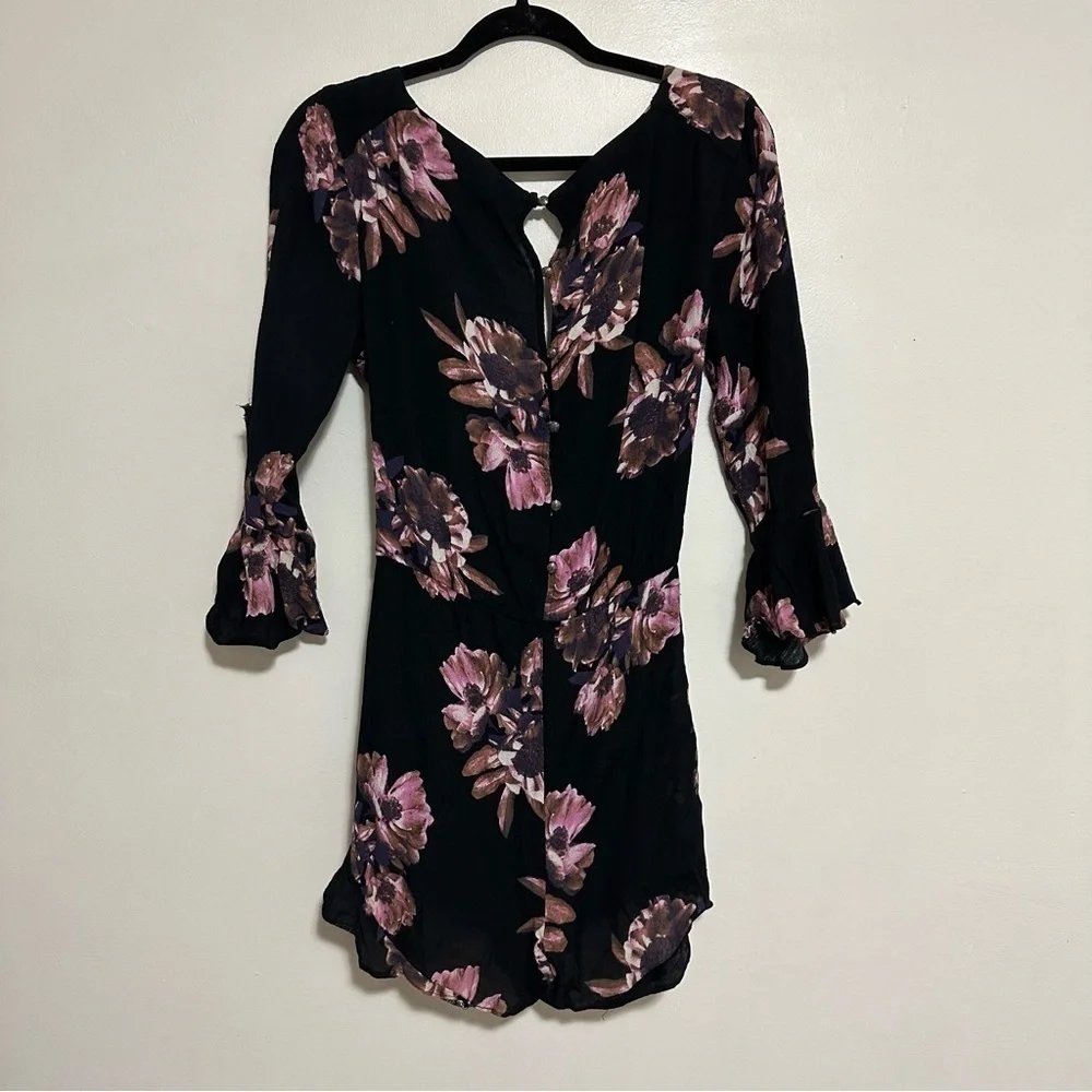 Free People All the Right Ruffles Floral Romper Size Small